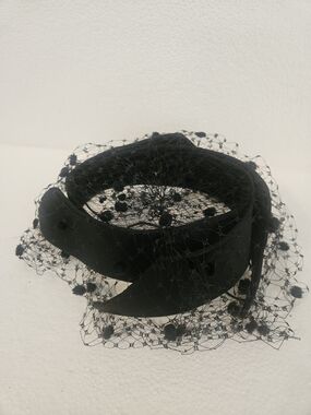 Black Polka Dot Veil Headband